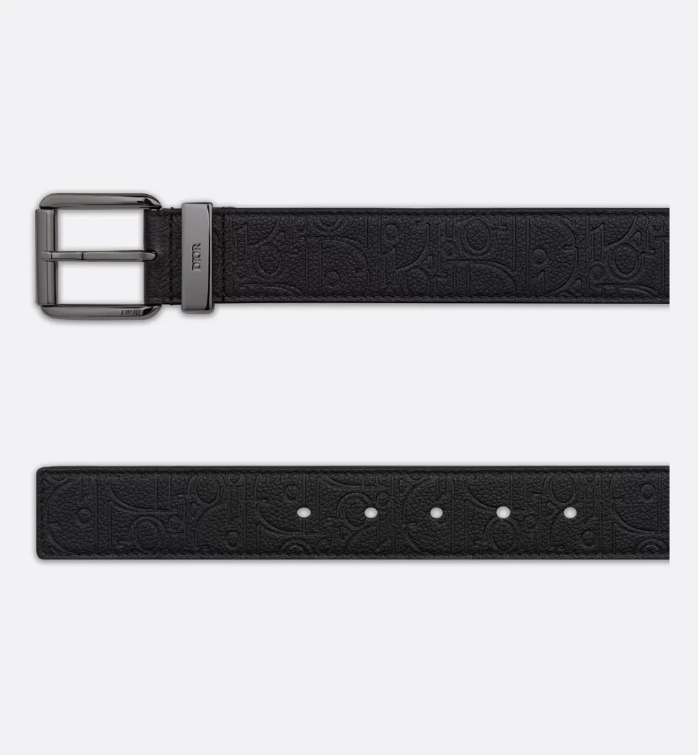 Dior Belt Oblique Black on Black Leather - Afbeelding 3
