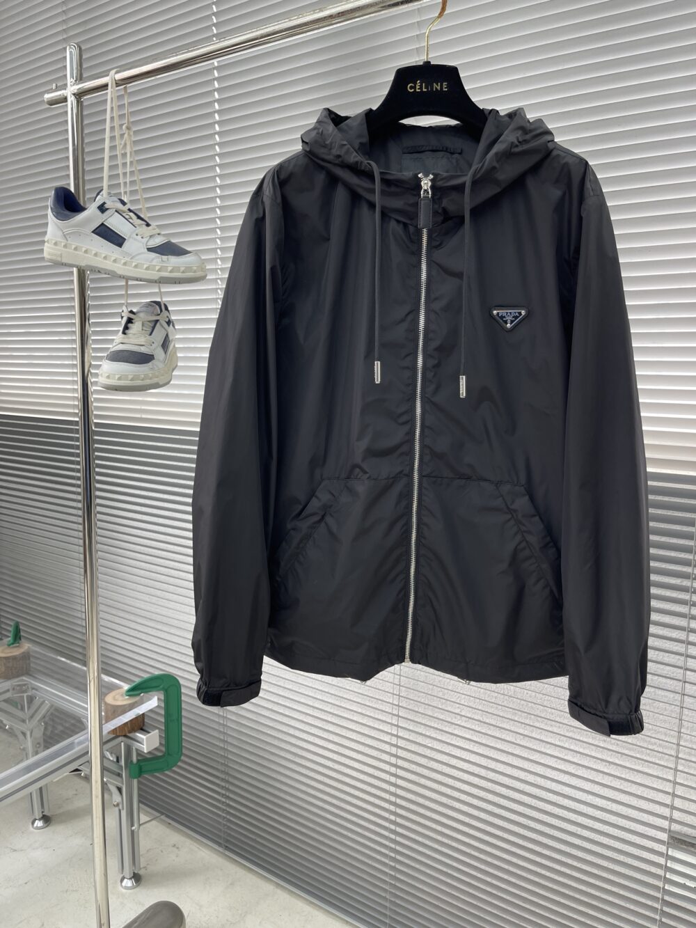 Prada Jacket Re-Nylon Hooded Black